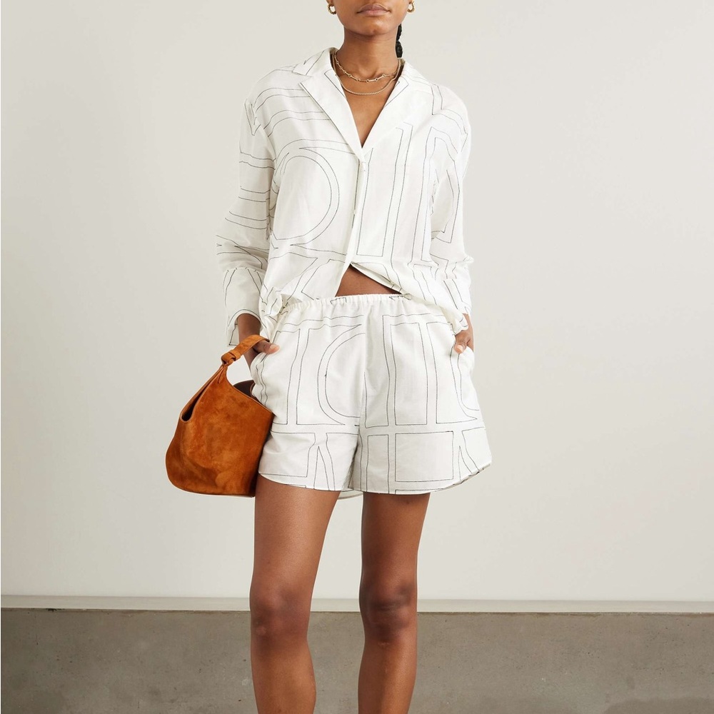 Toteme Monogram Cotton Shorts
